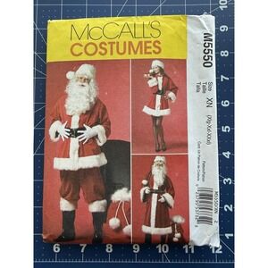 Santa Claus Suit Costume MR &‎ MRS Christmas McCall's Pattern M5550 XL-3XL UC FF